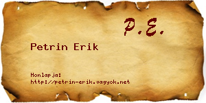 Petrin Erik névjegykártya